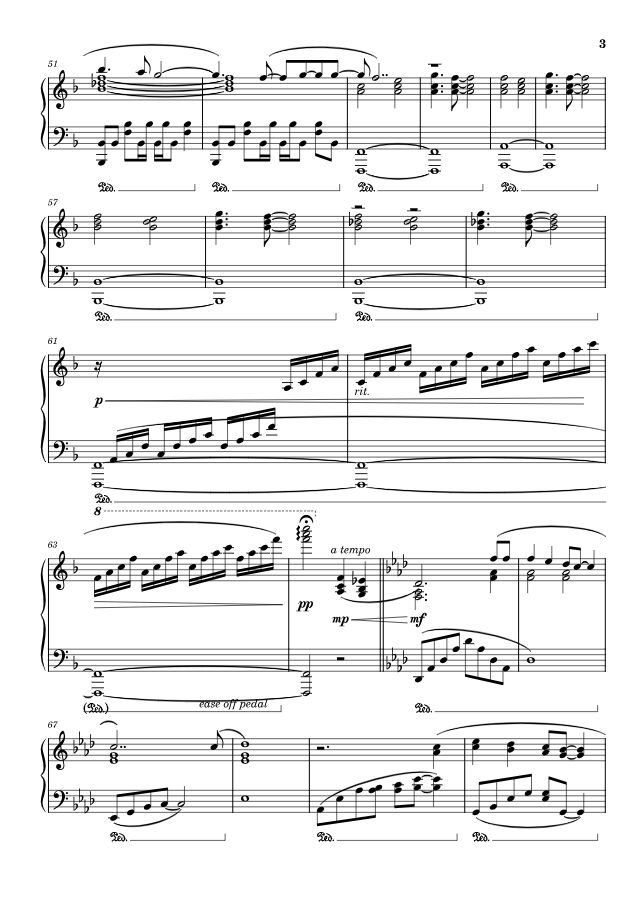 Sheet music page 3 Red Swan - Intermediate Version