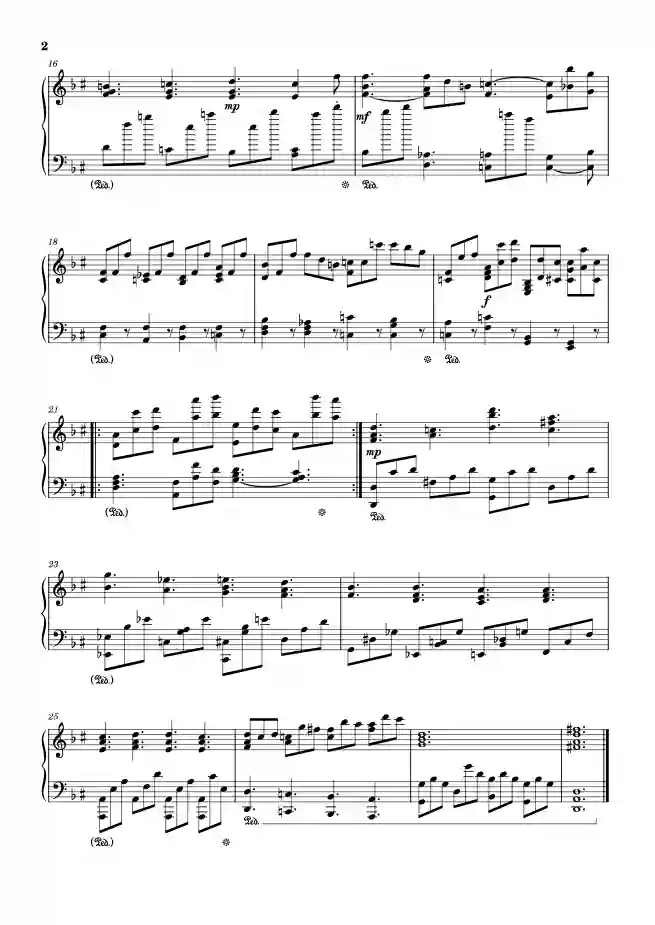 Sheet music page 2 Requiem in D Minor, K.626 (Lacrimosa) - Advanced Version