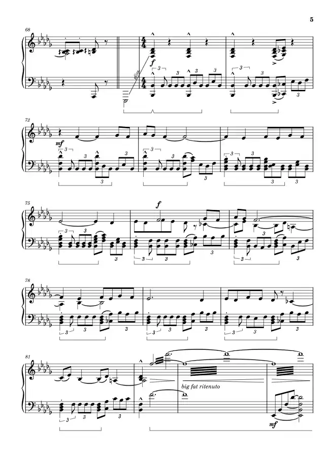 Sheet music page 5 Return to the Castle (Sophie's Castle) - Advanced Version