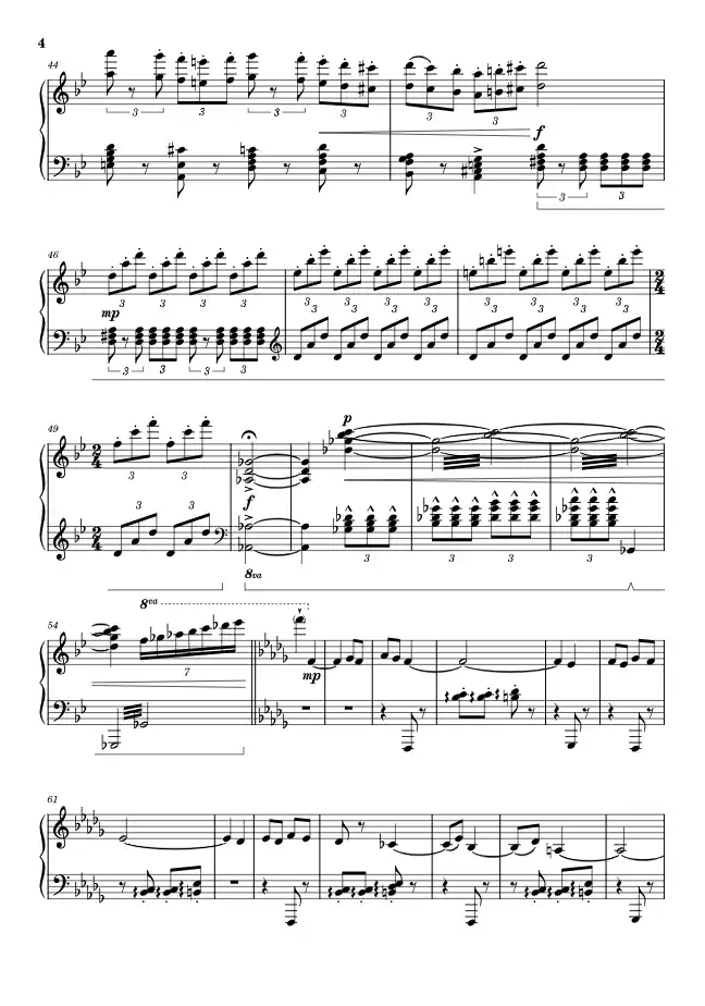Sheet music page 4 Return to the Castle (Sophie's Castle) - Advanced Version