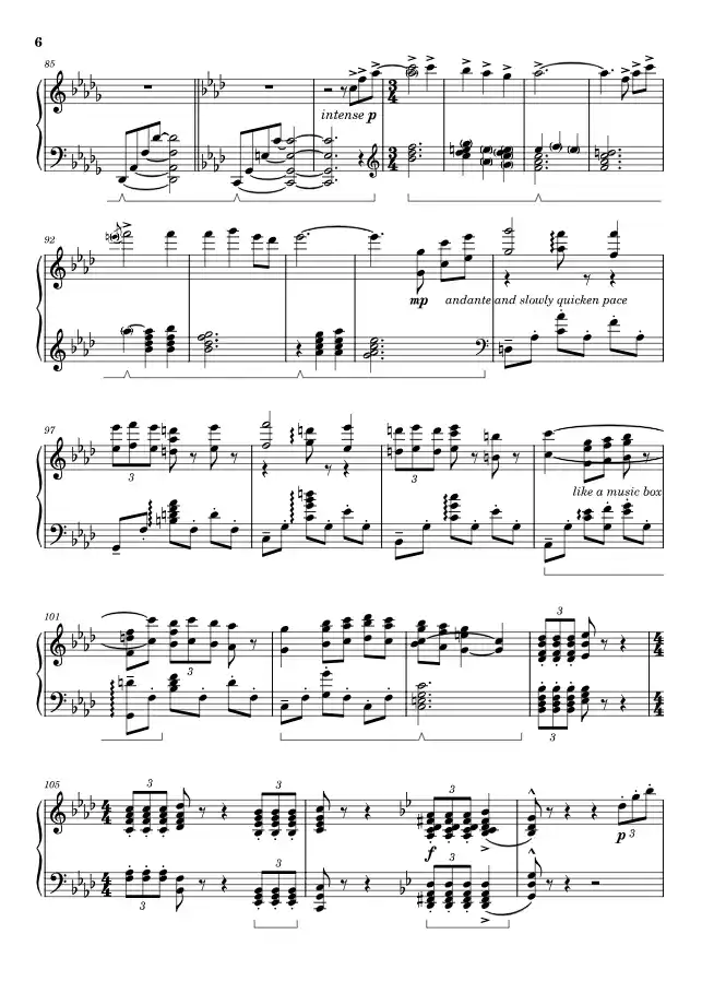 Sheet music page 6 Return to the Castle (Sophie's Castle) - Advanced Version