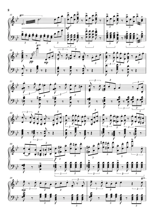 Sheet music page 2 Return to the Castle (Sophie's Castle) - Advanced Version