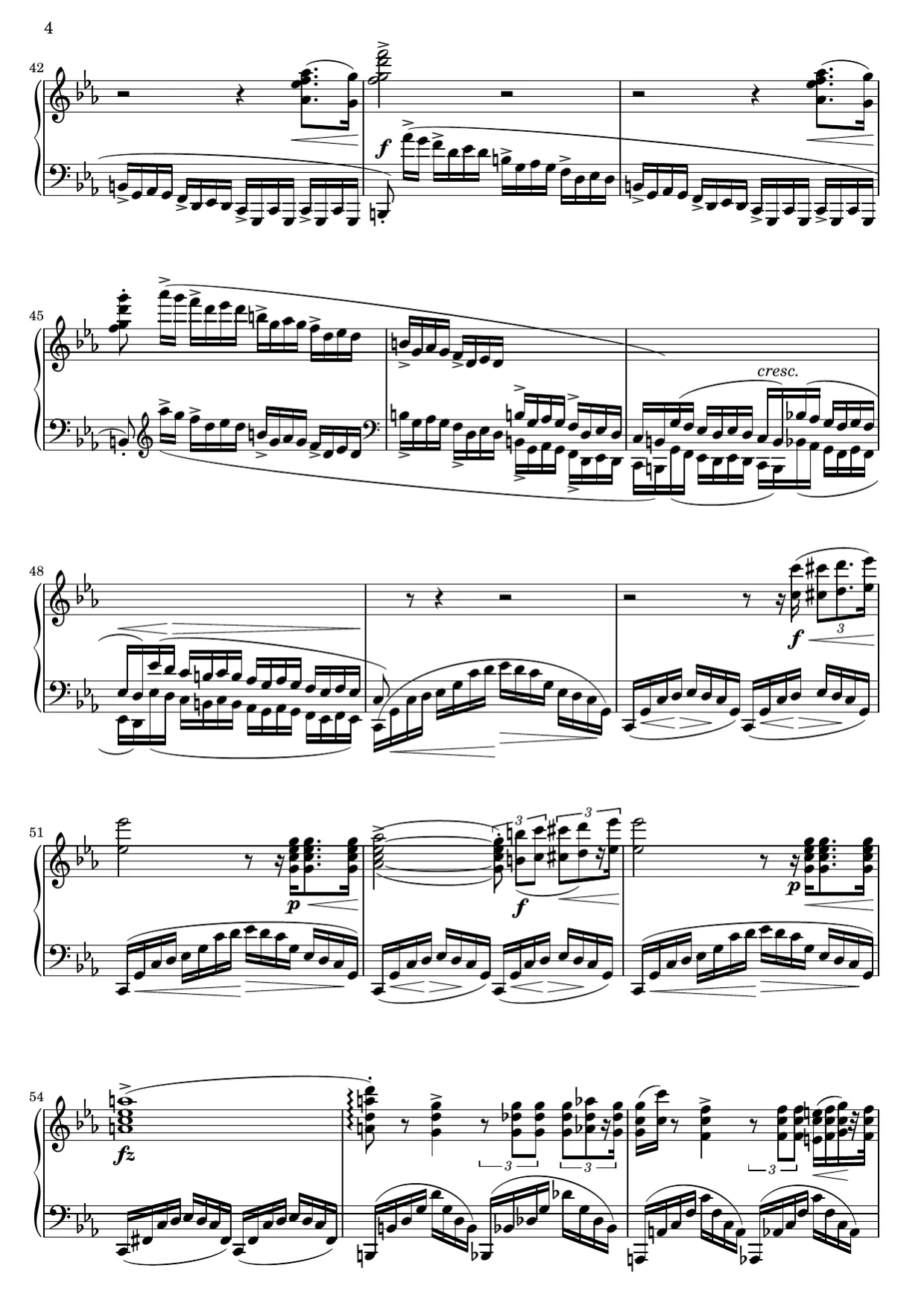Sheet music page 4, Revolutionary Étude (Op. 10 No. 12) - Advanced Version