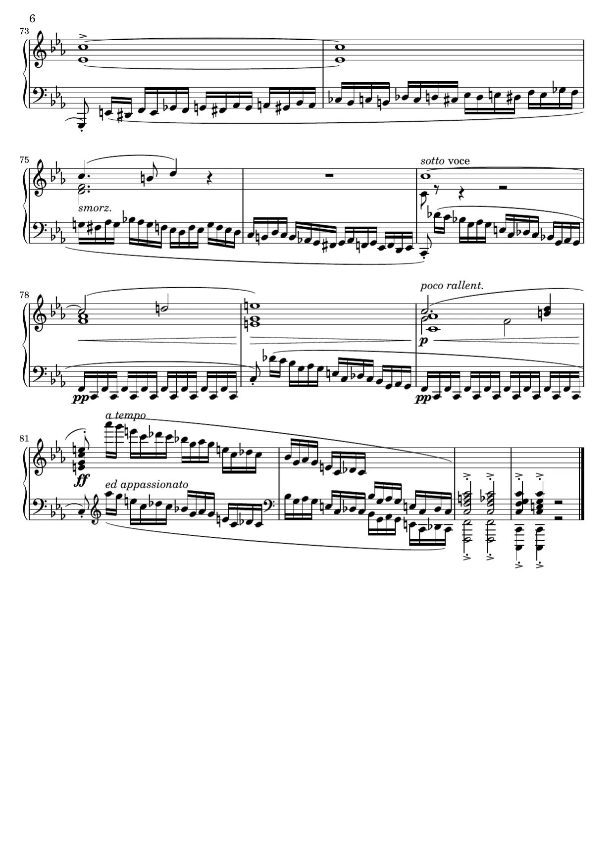 Sheet music page 6, Revolutionary Étude (Op. 10 No. 12) - Advanced Version