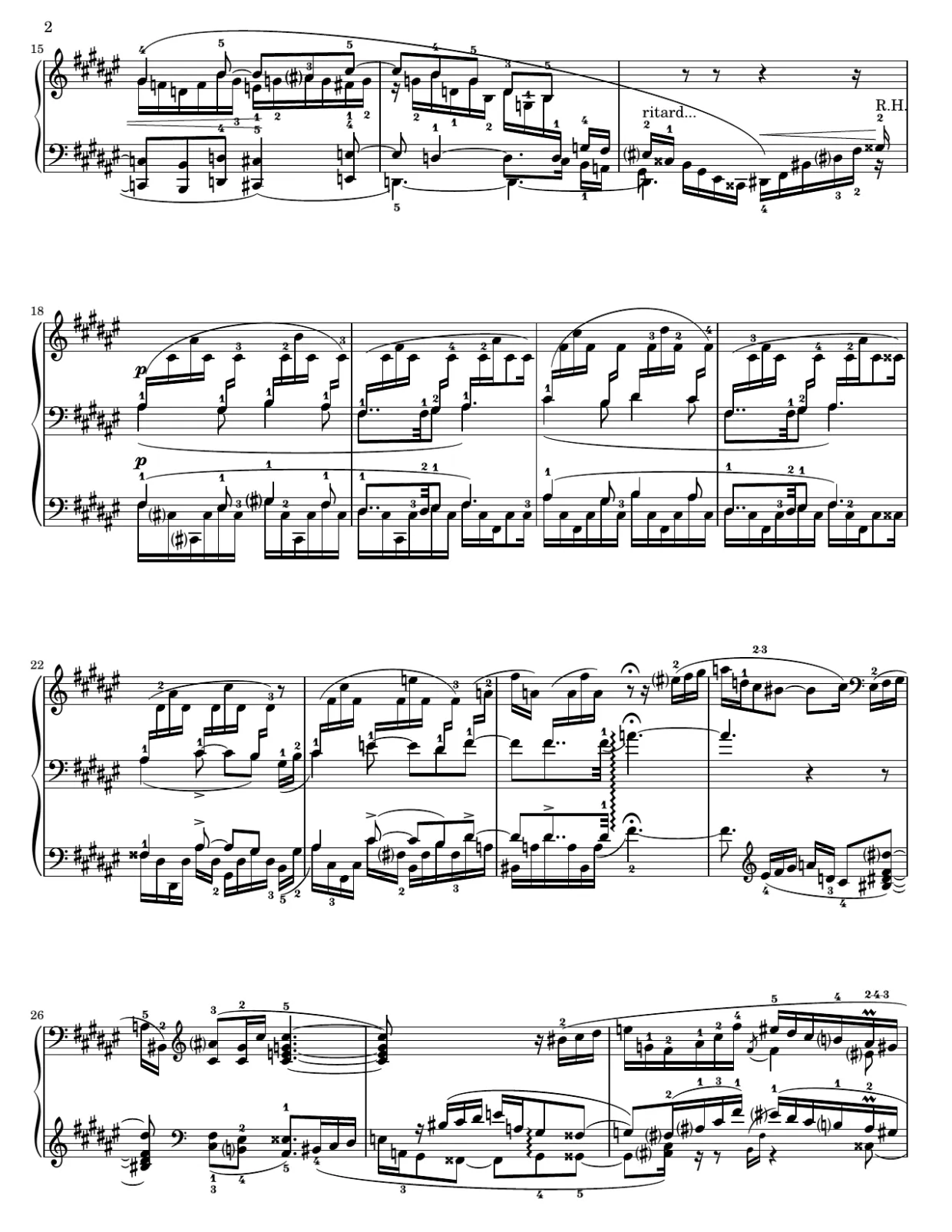 Bladmuziekpagina 2, Romance in Fis-majeur (op. 28 nr. 2) - Gevorderde versie
