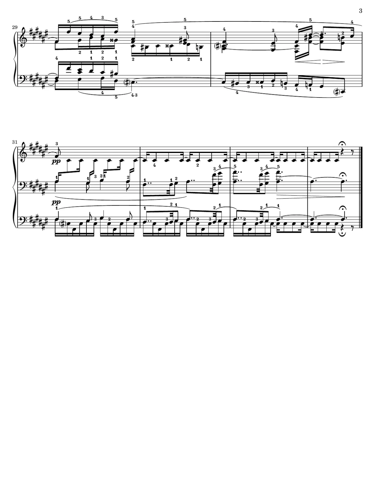 Bladmuziekpagina 3, Romance in Fis-majeur (op. 28 nr. 2) - Gevorderde versie
