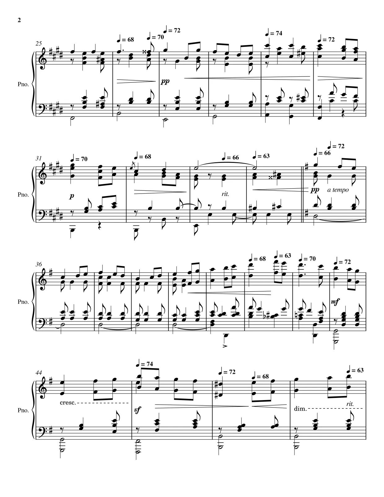 Sheet music page 2 Salut d'Amour - Advanced Version