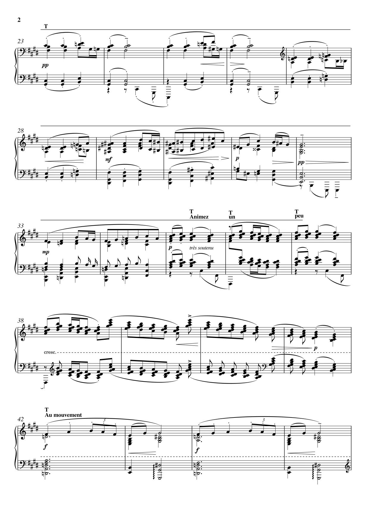 Sheet music page 2 Sarabande in D minor - Advanced Version