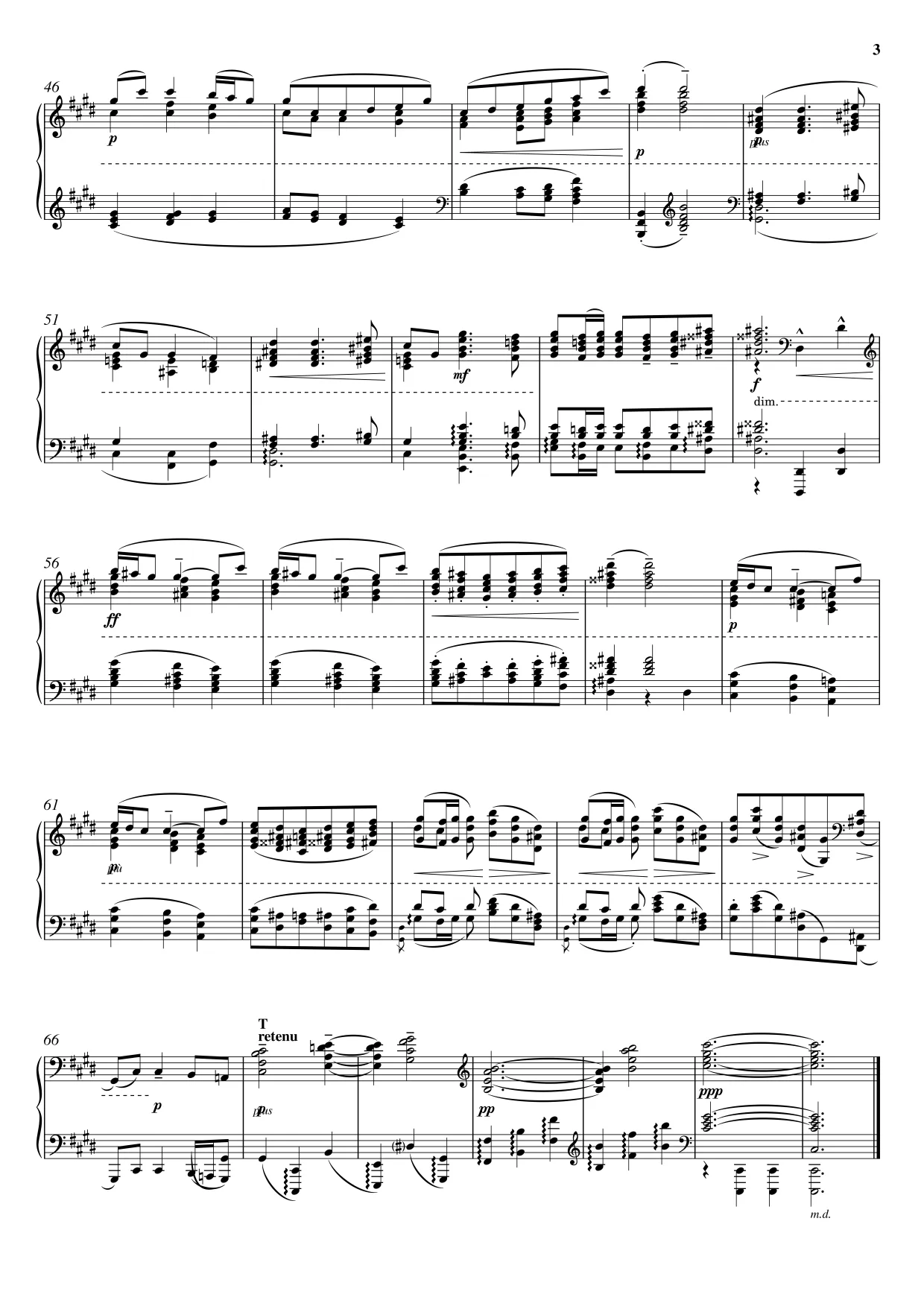 Sheet music page 3 Sarabande in D minor - Advanced Version