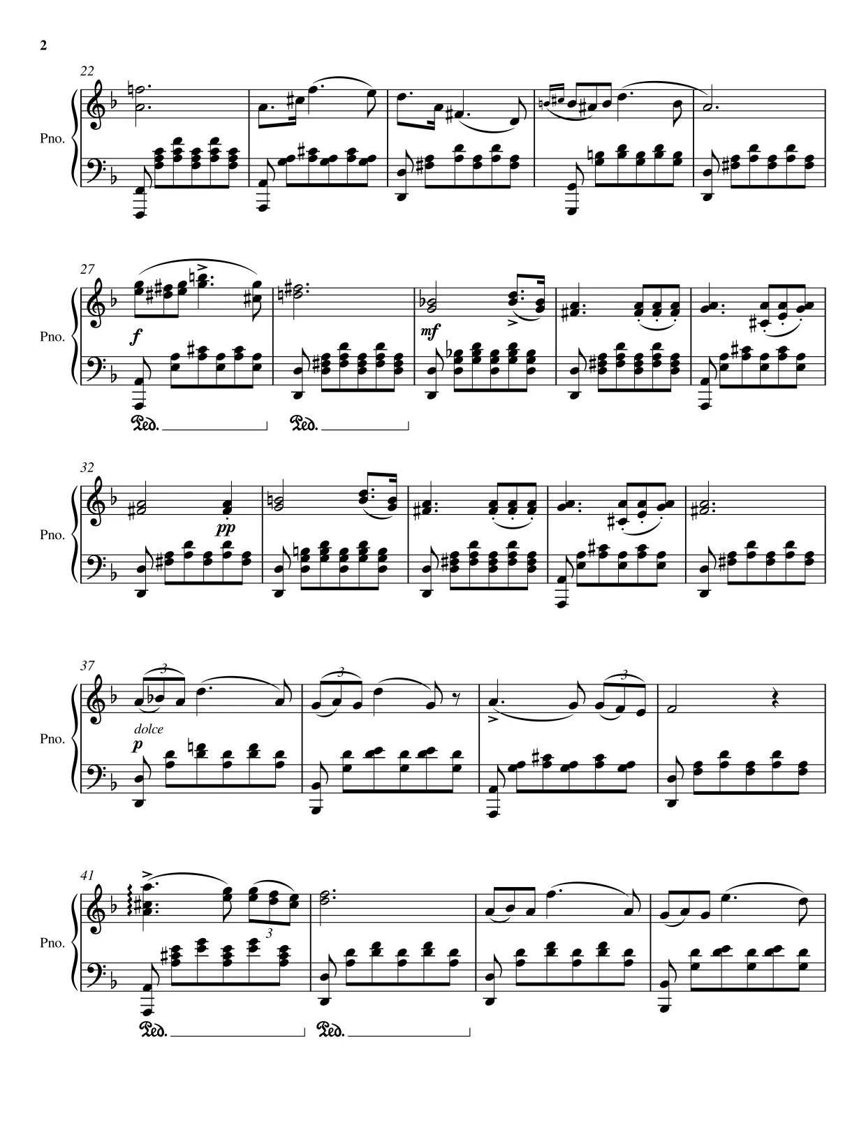 Sheet music page 2 Serenade (Ständchen) - Advanced Version