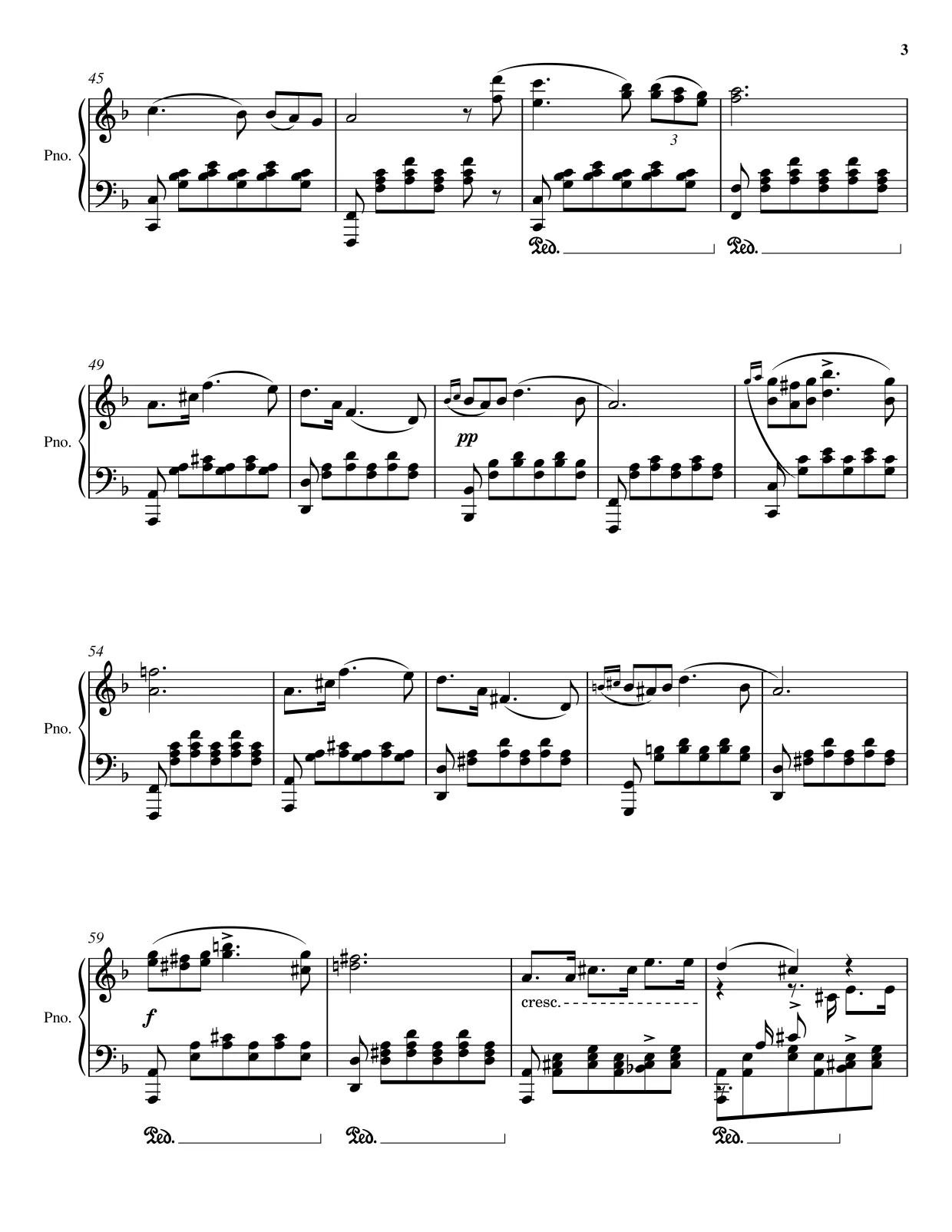 Sheet music page 3 Serenade (Ständchen) - Advanced Version