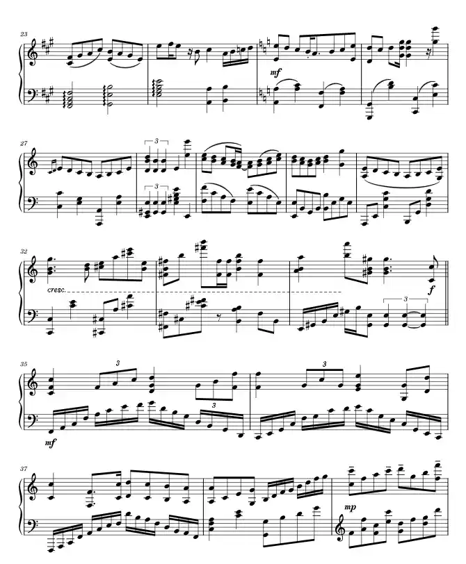 Sheet music page 2 Shinzou wo Sasageyo - Advanced Version