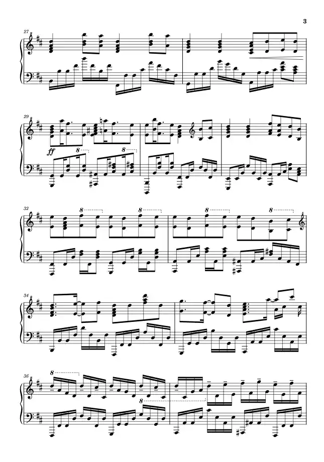 Sheet music page 3 Silhouette - Advanced Version