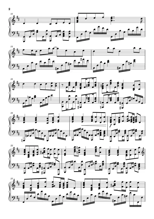 Sheet music page 2 Silhouette - Advanced Version
