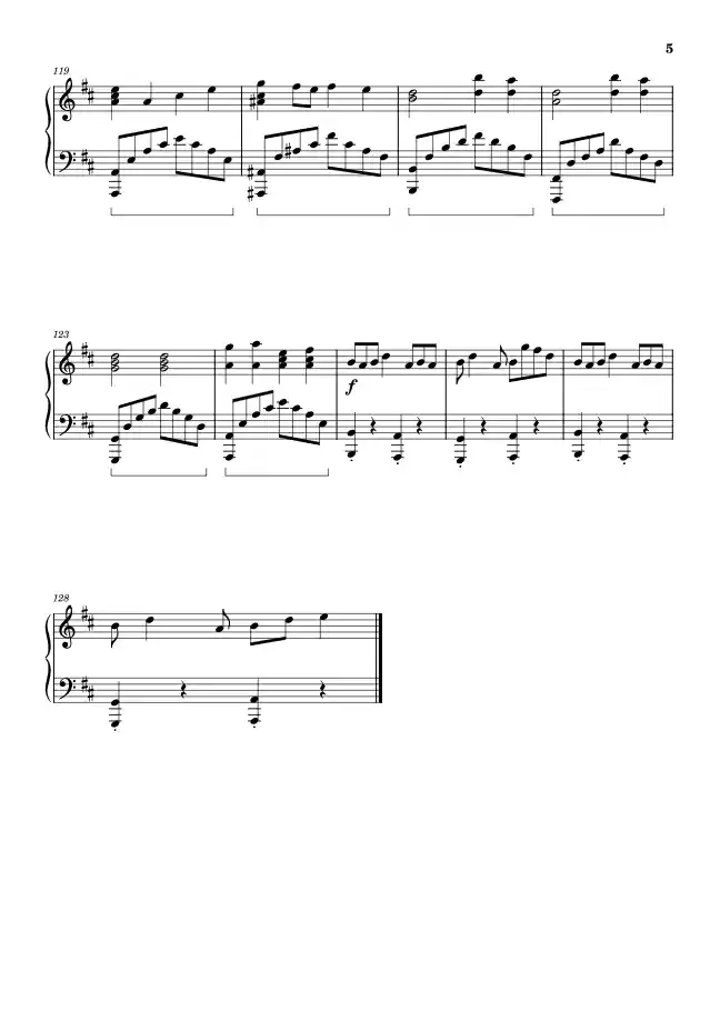 Sheet music page 5 Silhouette - Intermediate Version