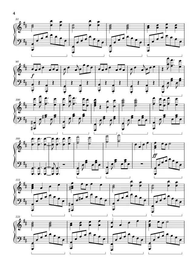 Sheet music page 4 Silhouette - Intermediate Version