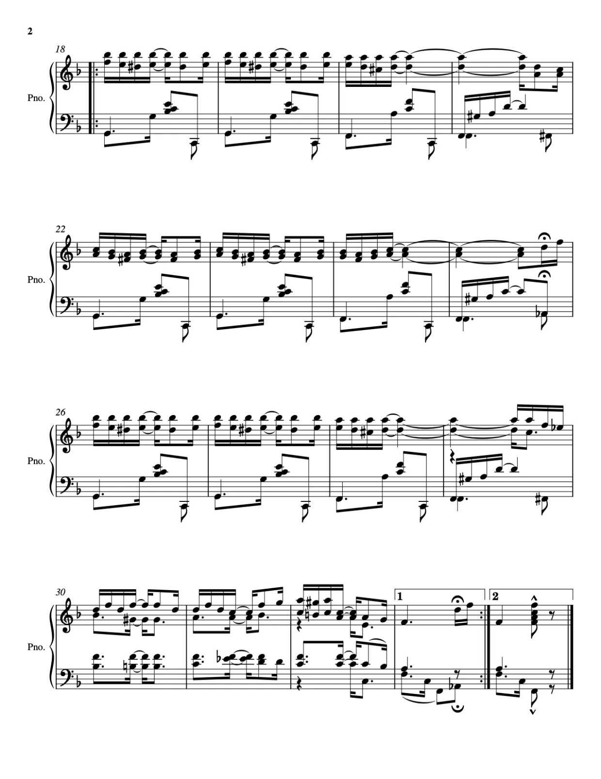 Sheet music page 2, Solace - Advanced Version