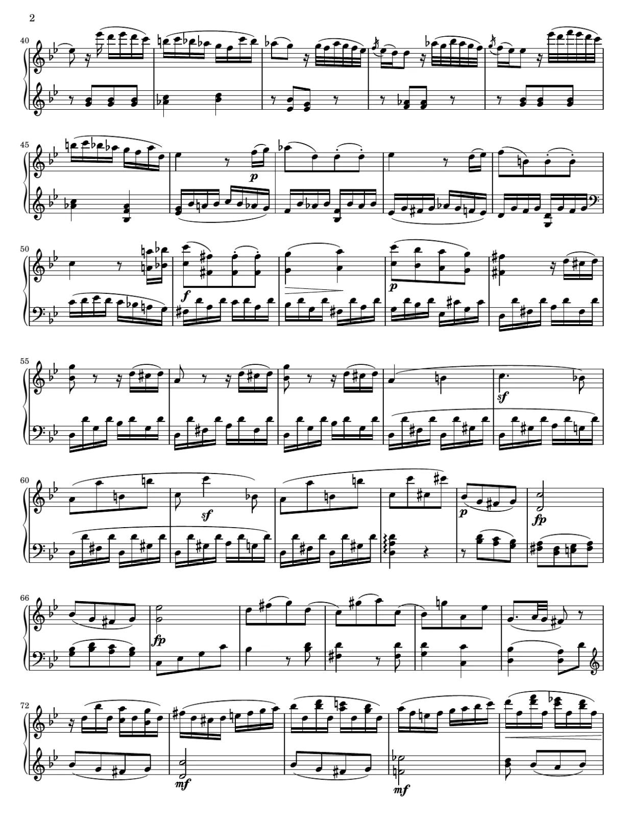 Partition page 2, Sonate n° 19 en sol mineur, op. 49 n° 1 (1er mouvement) - Version Intermédiaire