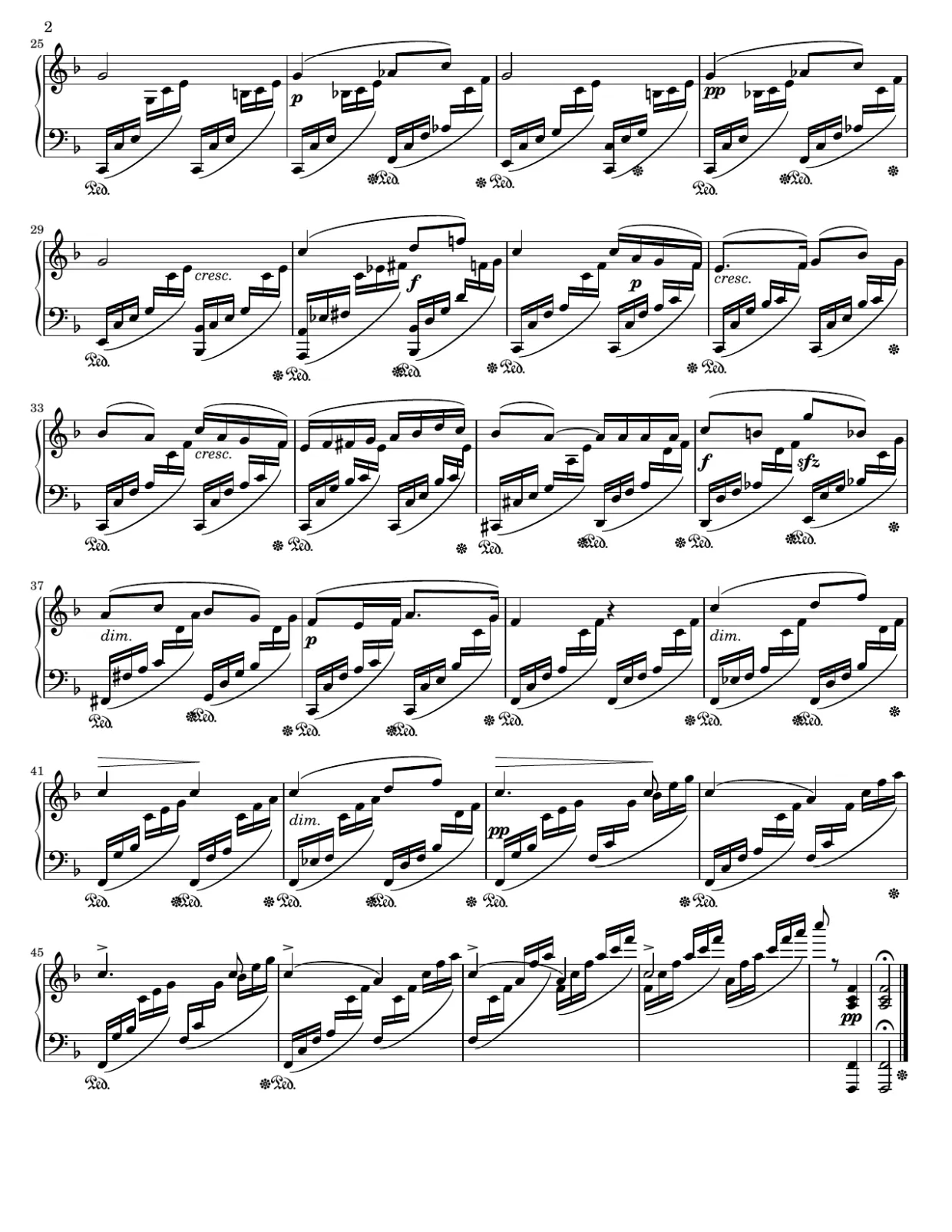 Notenseite 2, Lied ohne Worte op. 85 Nr. 1 - Mittlere Version