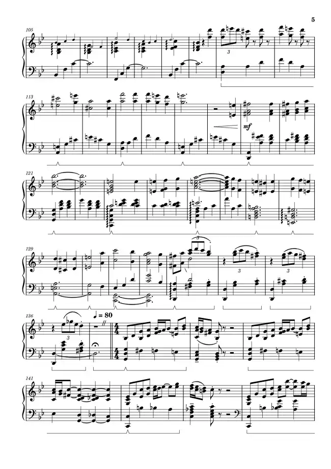 Sheet music page 5 Sophie in Exile - Advanced Version