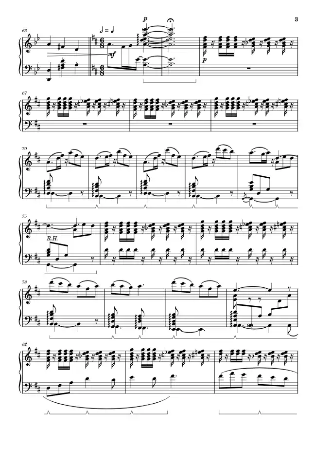 Sheet music page 3 Sophie in Exile - Advanced Version
