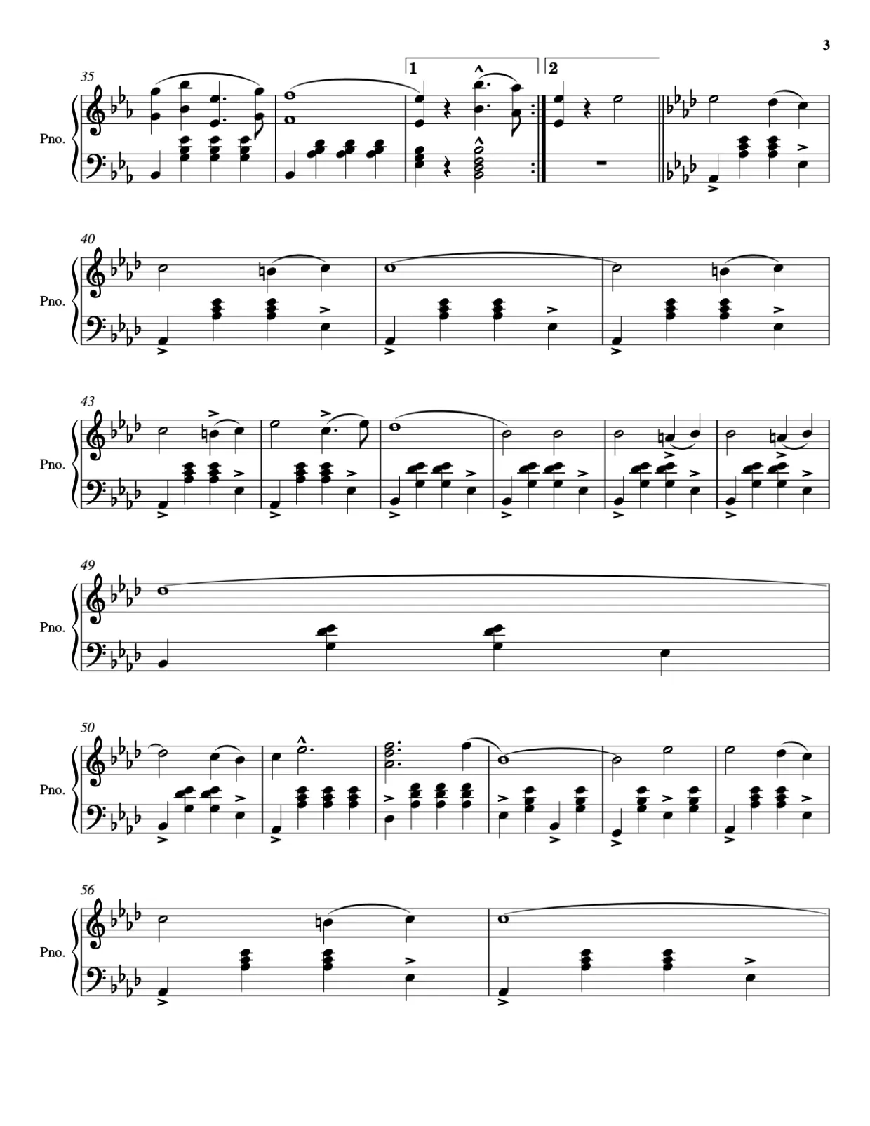 Sheet music page 3, The Stars and Stripes Forever - Advanced Version