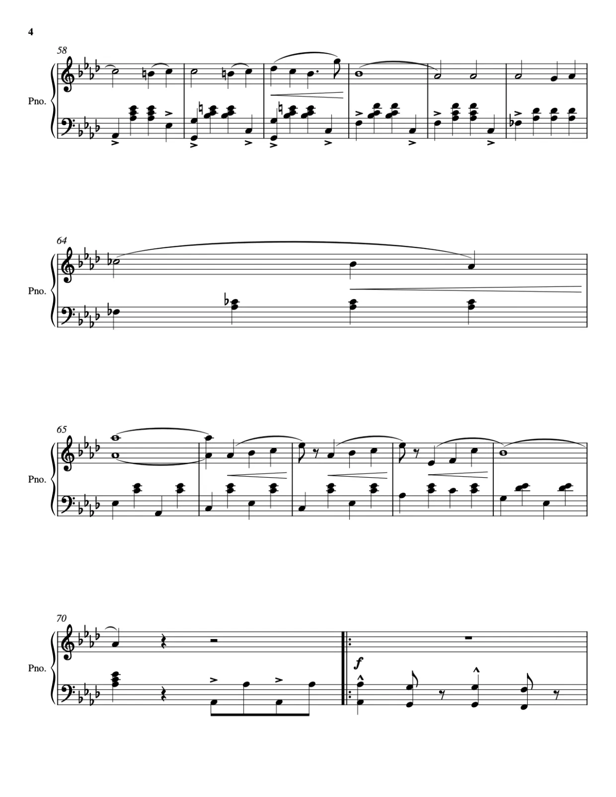 Sheet music page 4, The Stars and Stripes Forever - Advanced Version