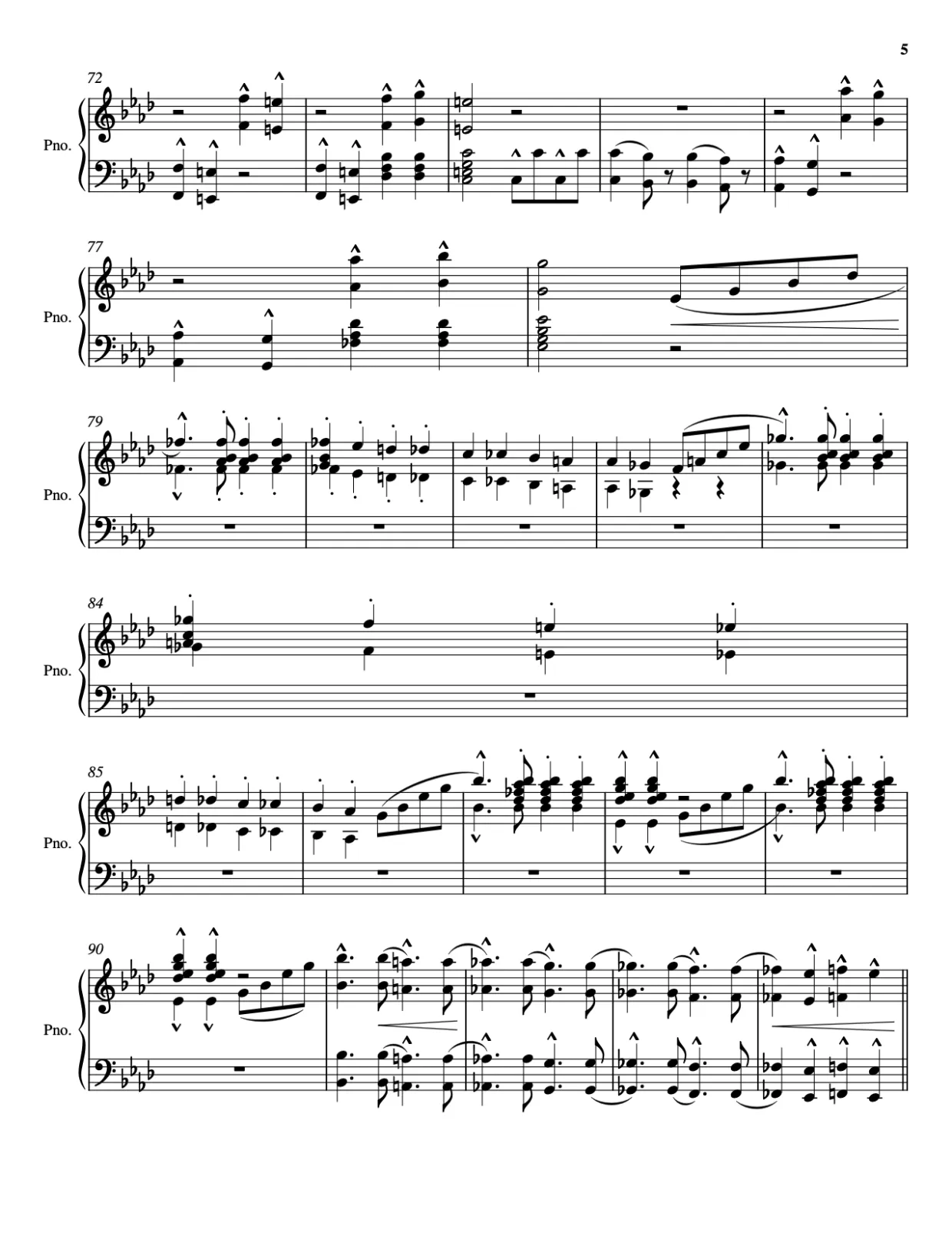 Sheet music page 5, The Stars and Stripes Forever - Advanced Version