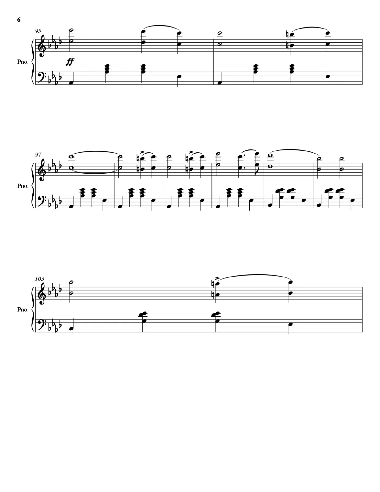 Sheet music page 6, The Stars and Stripes Forever - Advanced Version