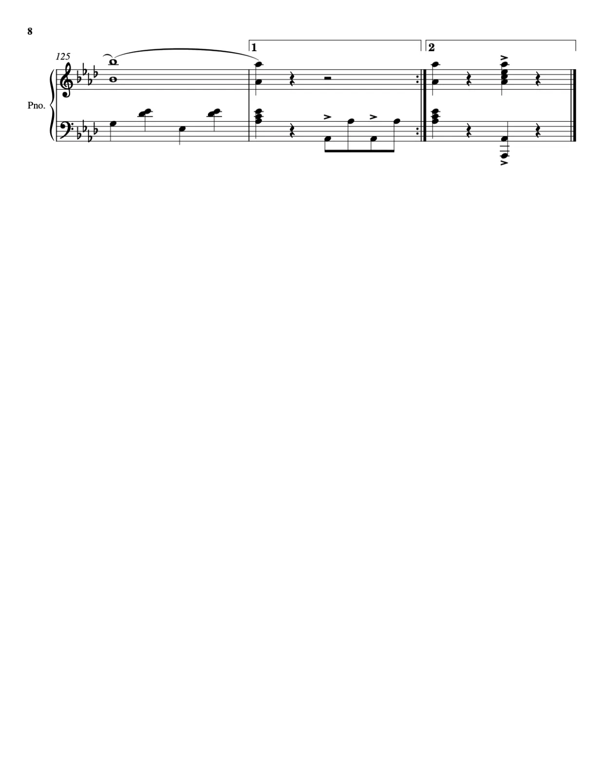 Sheet music page 8, The Stars and Stripes Forever - Advanced Version