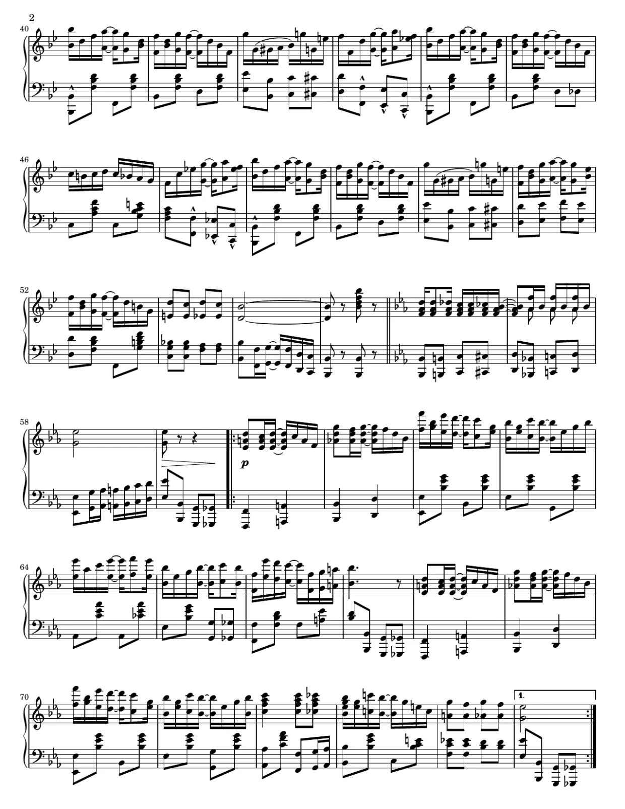 Notenseite 2, Sunflower Slow Drag - Fortgeschrittene Version