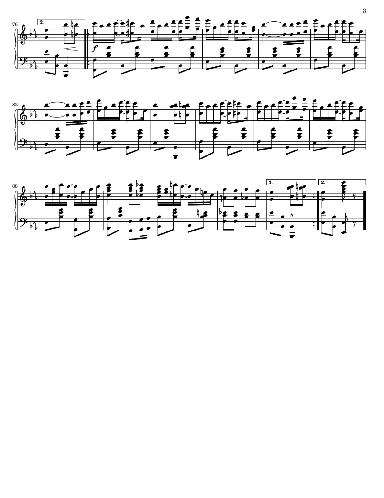 Notenseite 3, Sunflower Slow Drag - Fortgeschrittene Version
