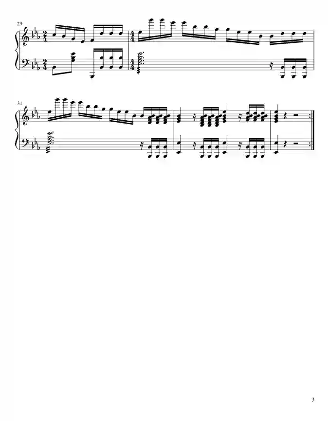 Sheet music page 3 Symphony No. 5 in C minor, Op. 67 - Advanced Version