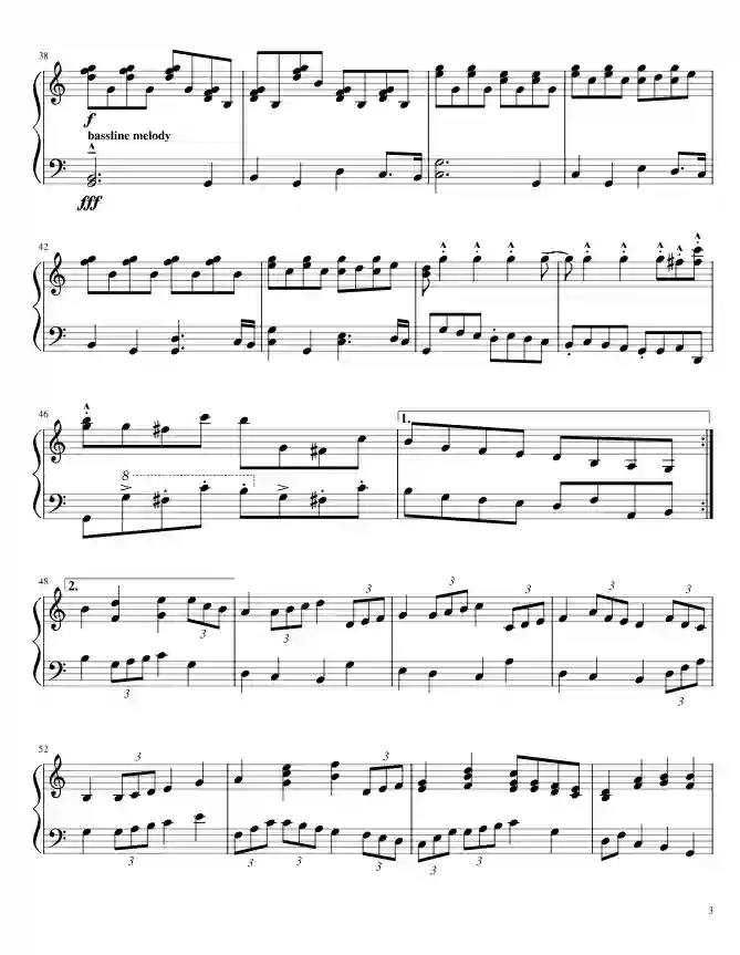 Sheet music page 3 Symphony No. 5 in C minor, Op. 67 - Intermediate Version