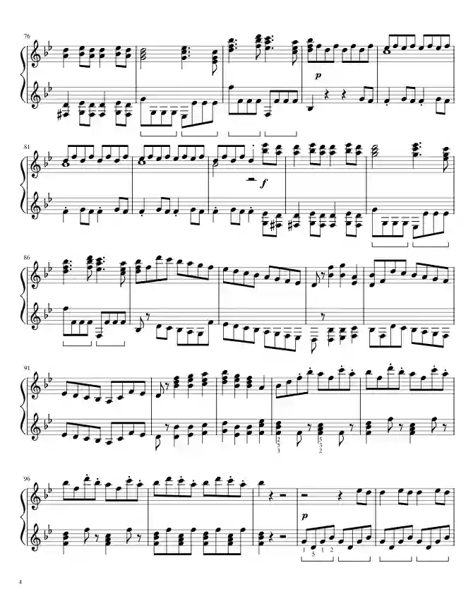 Sheet music page 4 Symphony No. 40 in G Minor, K.550 - Advanced Version