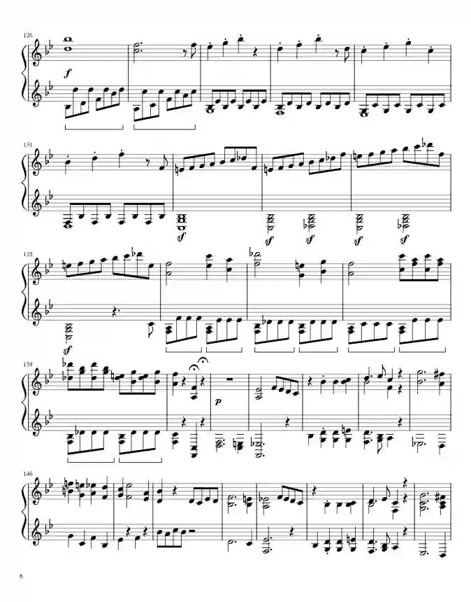 Sheet music page 6 Symphony No. 40 in G Minor, K.550 - Advanced Version