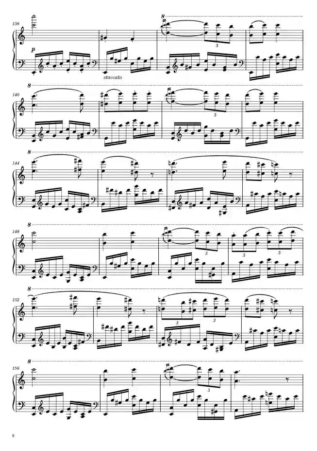 Sheet music page 8 Symphony No. 7, Op.92 in A major - Advanced Version
