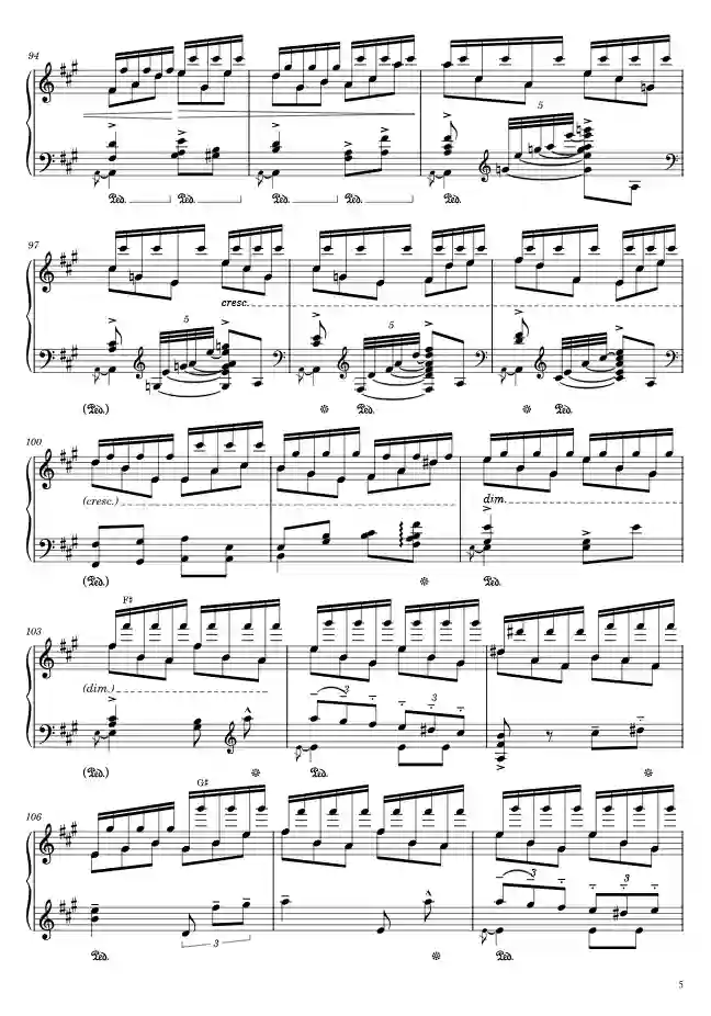 Sheet music page 5 Symphony No. 7, Op.92 in A major - Advanced Version