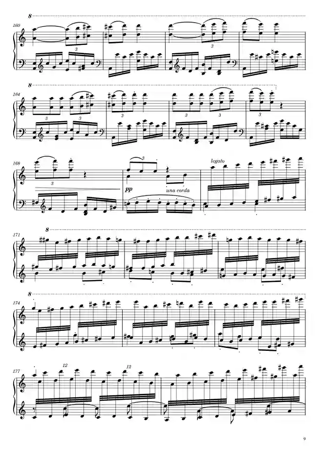Sheet music page 9 Symphony No. 7, Op.92 in A major - Advanced Version