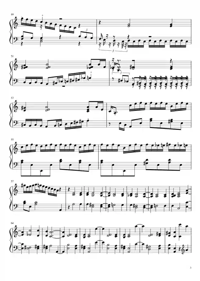 Sheet music page 3 Symphony No. 7, Op.92 in A major - Intermediate Version