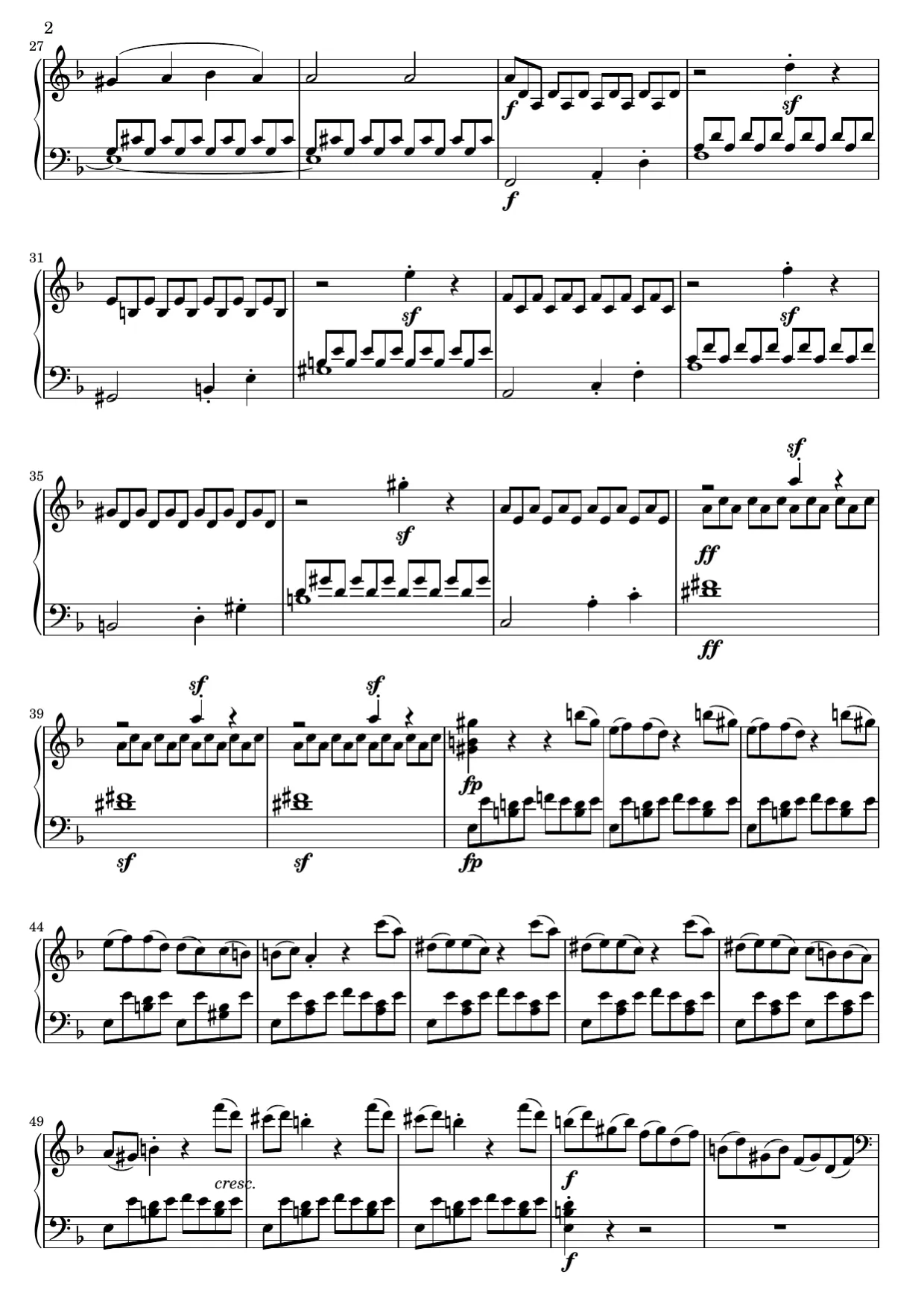 Sheet music page 2, Tempest Sonata (1st Movement) - Advanced Version