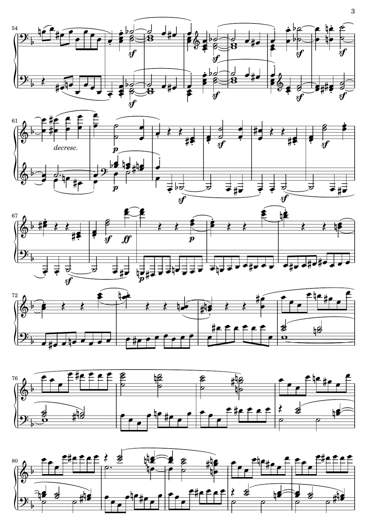 Sheet music page 3, Tempest Sonata (1st Movement) - Advanced Version