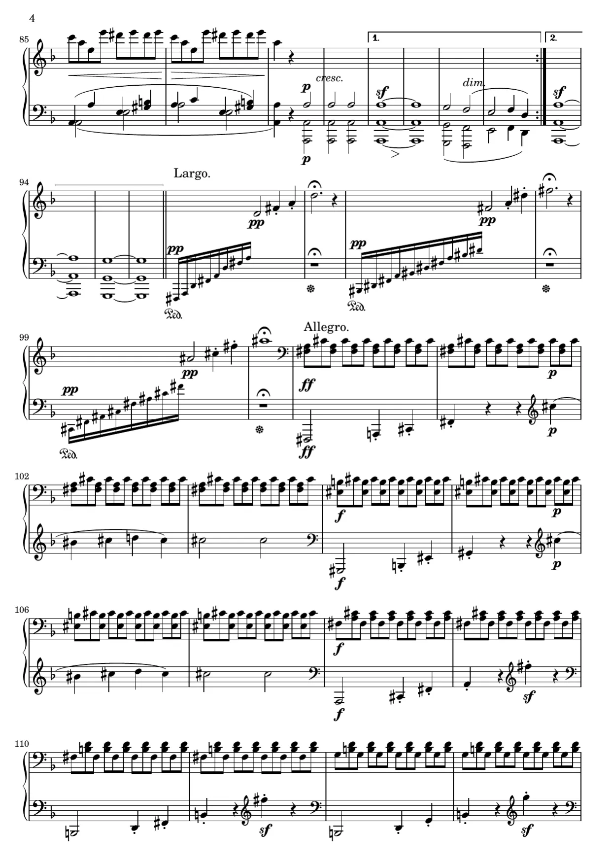 Sheet music page 4, Tempest Sonata (1st Movement) - Advanced Version
