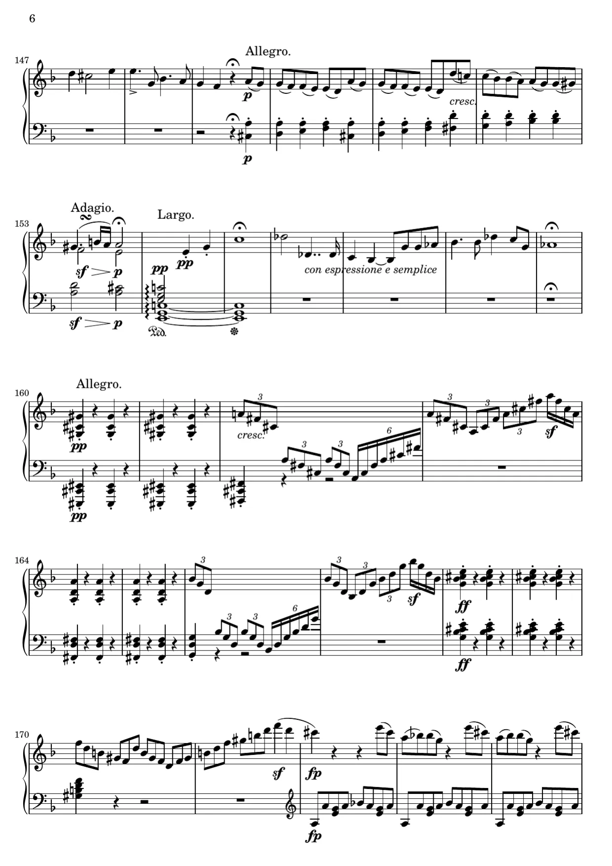 Sheet music page 6, Tempest Sonata (1st Movement) - Advanced Version