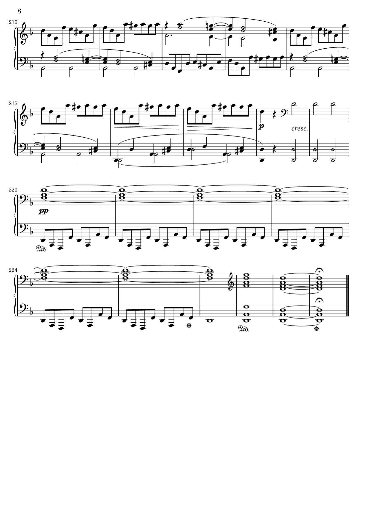 Sheet music page 8, Tempest Sonata (1st Movement) - Advanced Version