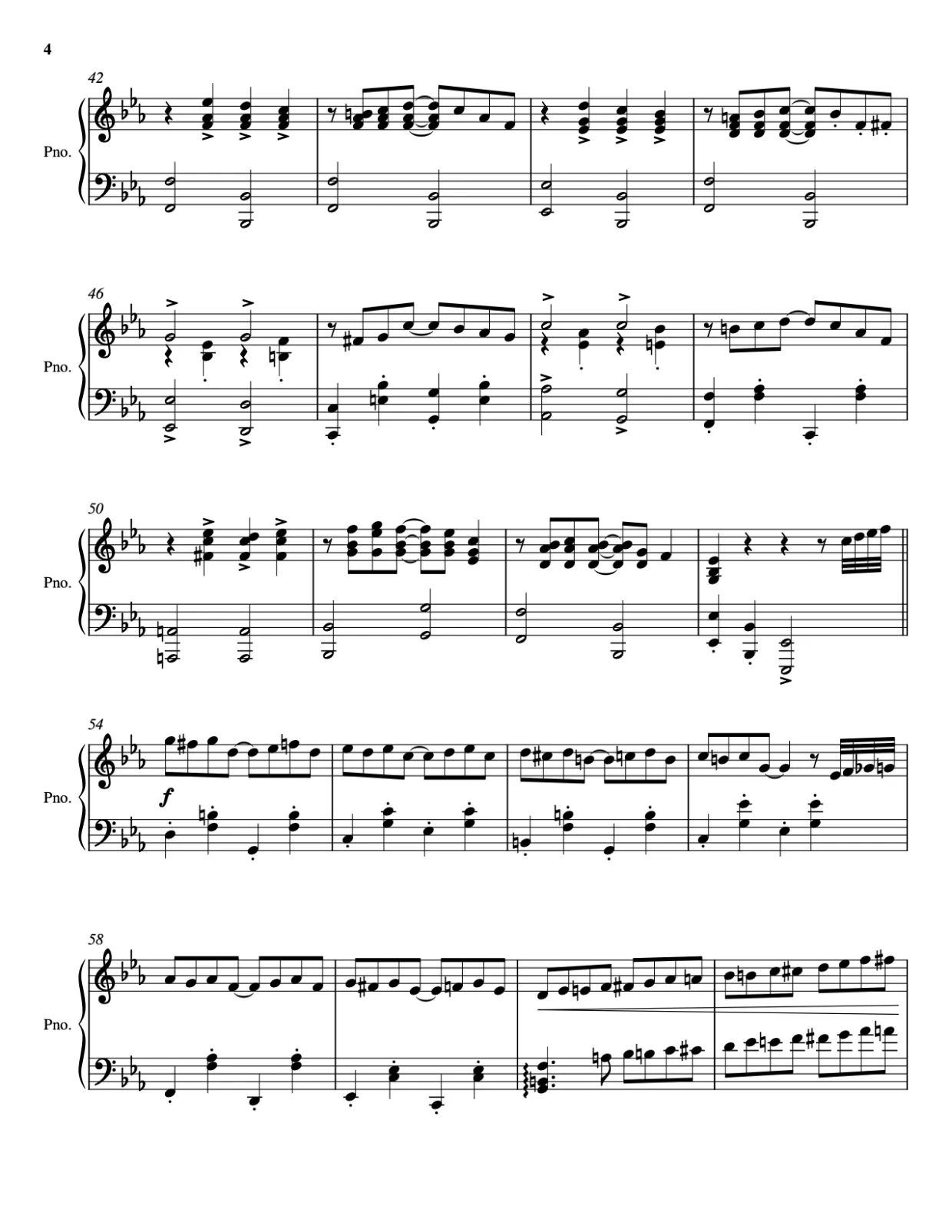 Sheet music page 4, Temptation Rag - Advanced Version