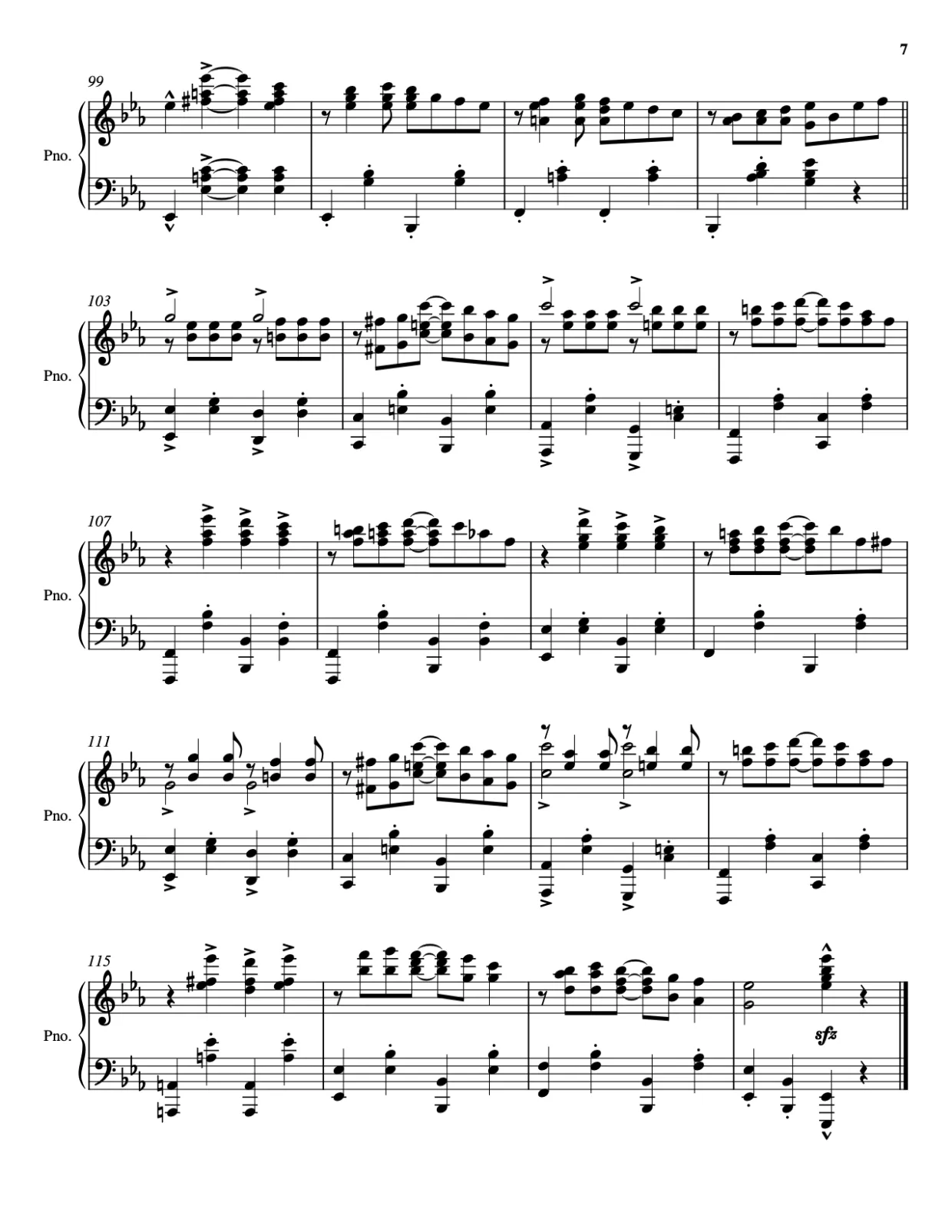 Sheet music page 7, Temptation Rag - Advanced Version