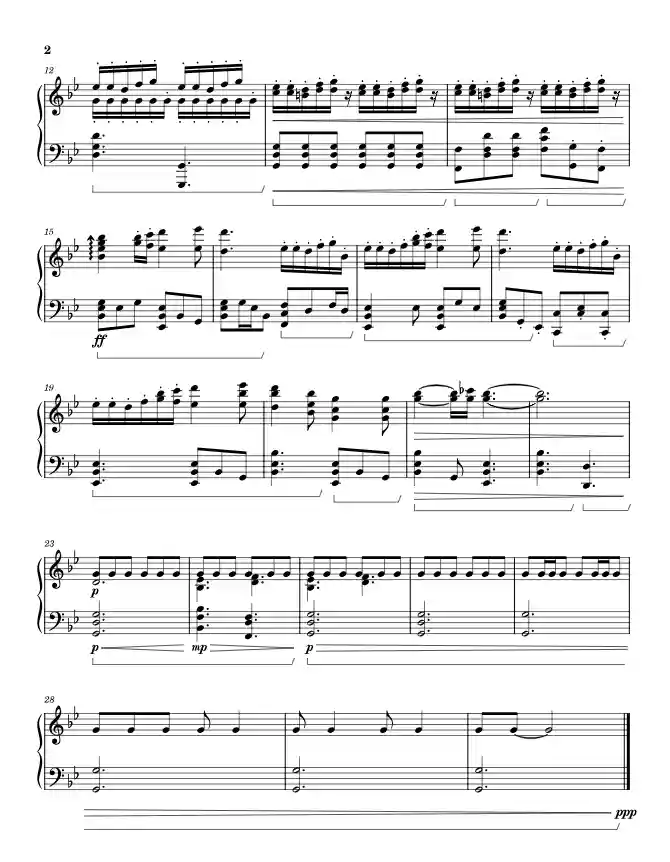 Sheet music page 2 The City of Progress - Intermediate Version