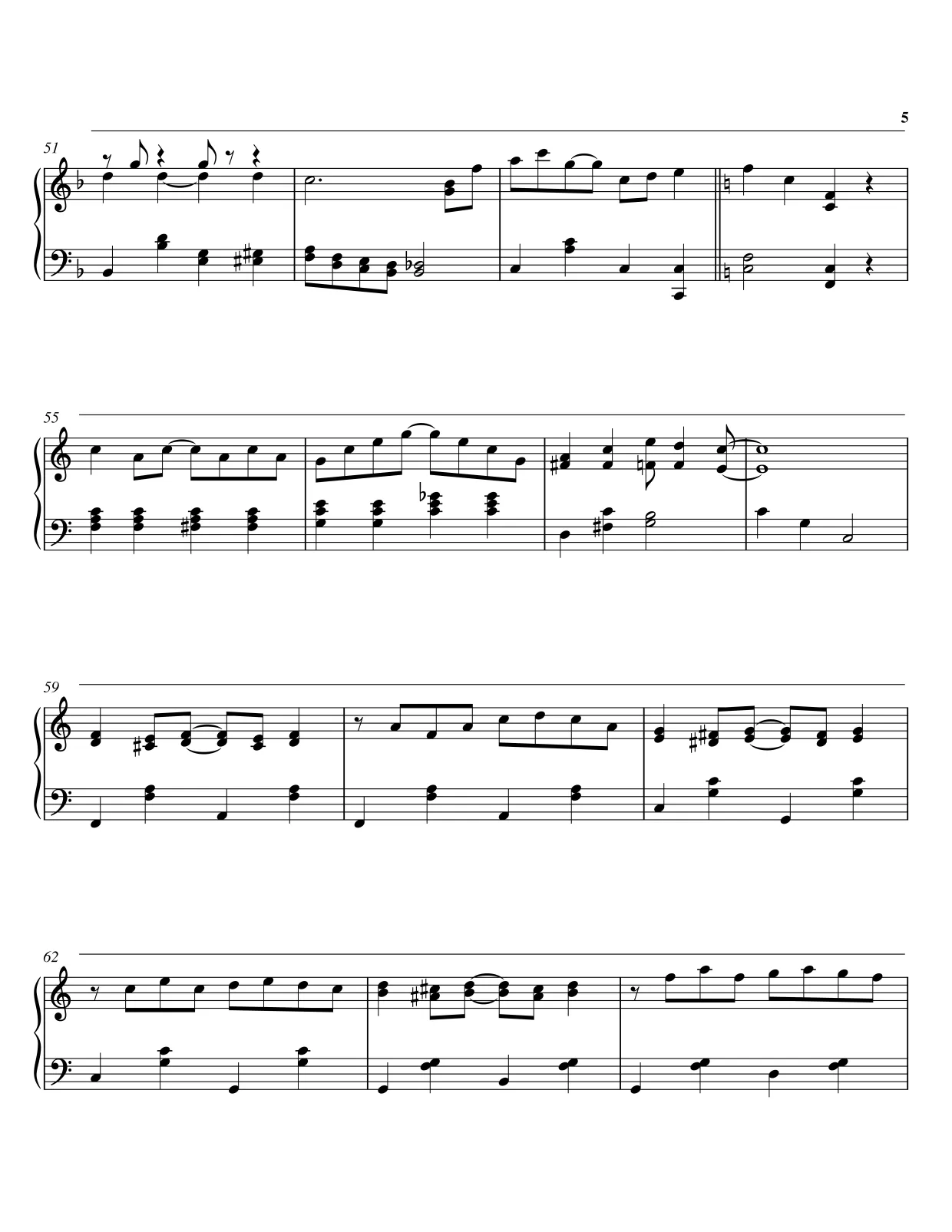 Sheet music page 5 The Entertainer - Advanced Version