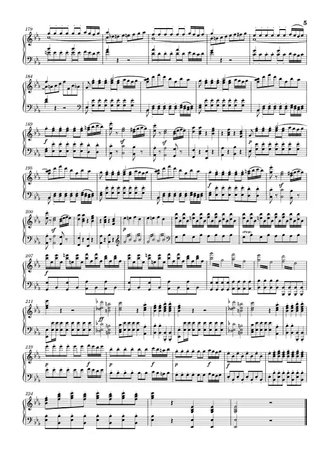 Sheet music page 5 The Magic Flute Overture, K. 620 - Advanced Version
